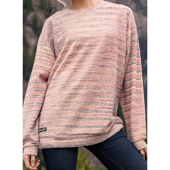 Southern Marsh Sweaters - Southern Marsh Marled Crewneck Pullover Sweater Multicolor Size Medium